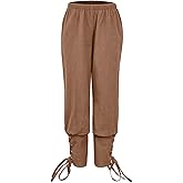 Boys Medieval Pirate Pants Kids Renaissance Costume Viking Ankle Banded Pants for Halloween Party Cosplay