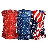 ZANheadgear Motley Tube (Multi Color, One Size), (Pack of 3) (Patriotic Design)