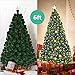 Goplus 6FT Artificial Christmas Tree Pre-Lit Optical Fiber Tree 8 Flash Modes W/UL Certified Warm White Electrodeless LED Lights & Metal Stand