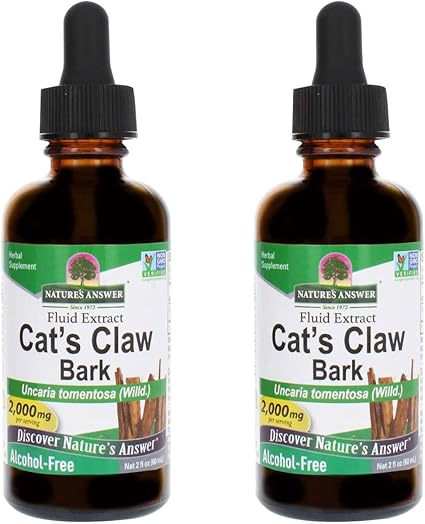 Amazon Com Nature S Answer Cat S Claw Inner Bark Supports Healthy Joint Muscle Function Gluten Free Alcohol Free Vegan Kosher Certified No Preservatives 2oz 2 Pack Health Personal Care