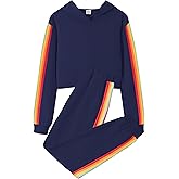 Girls Clothes Hoodies For Girls Activewear Long Sleeve Rainbow Ribbon Sweatshirts And Sweatpants 2 Piece Outfits