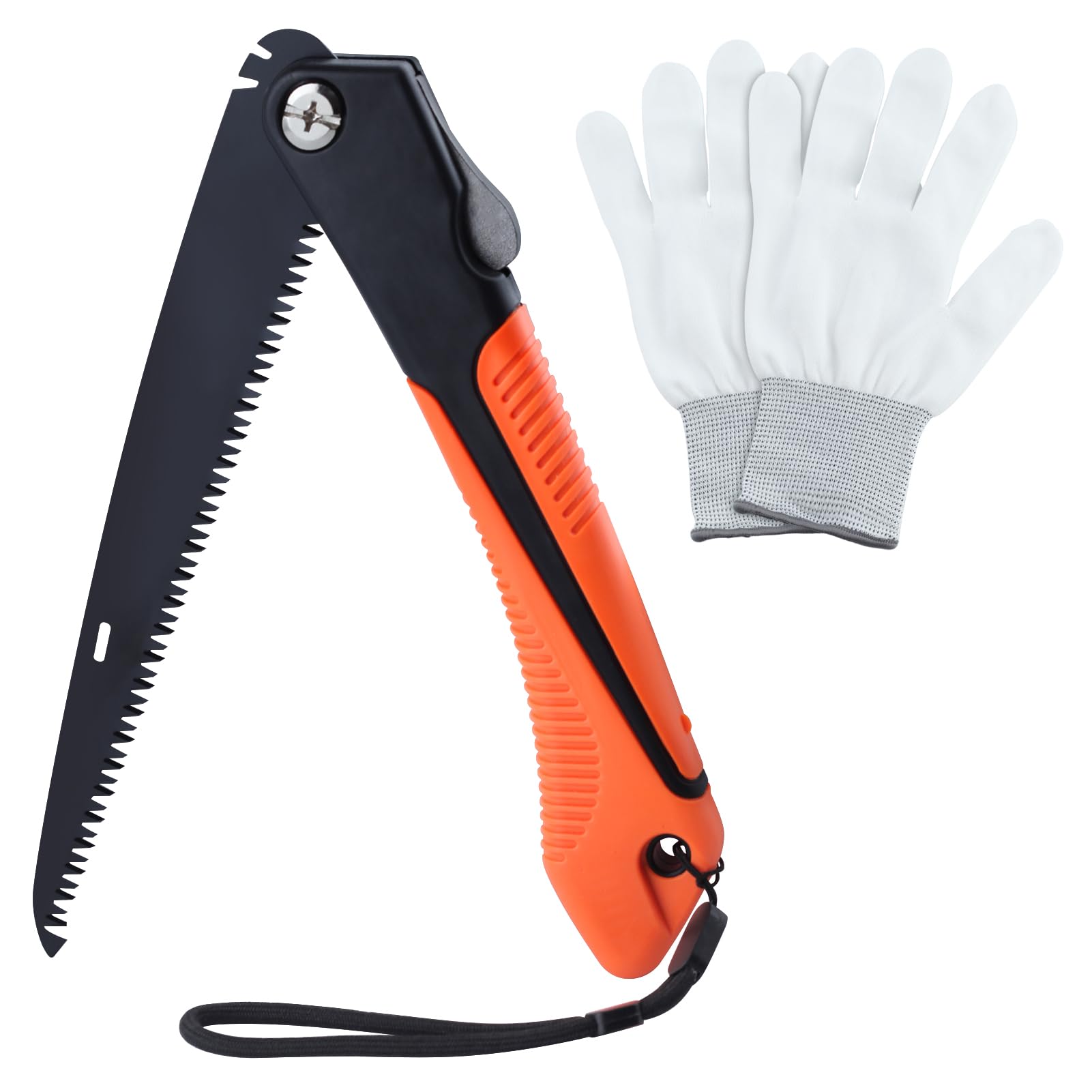 GOLD DEER 8Inch Folding Saw Camp Saw Folding Heavy Duty Rugged Blade Hand Saw Pruning Saw with Ergonomic Non-Slip Handle Design for Camping, Gardening, Hunting,Cutting Wood, PVC, Bone