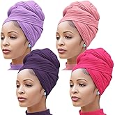 Nonbongoy Head Wraps for Black Women Stretch Headwraps Large Hair Wraps Hijab Scarves for Muslim Head Scarf Turban Headbands