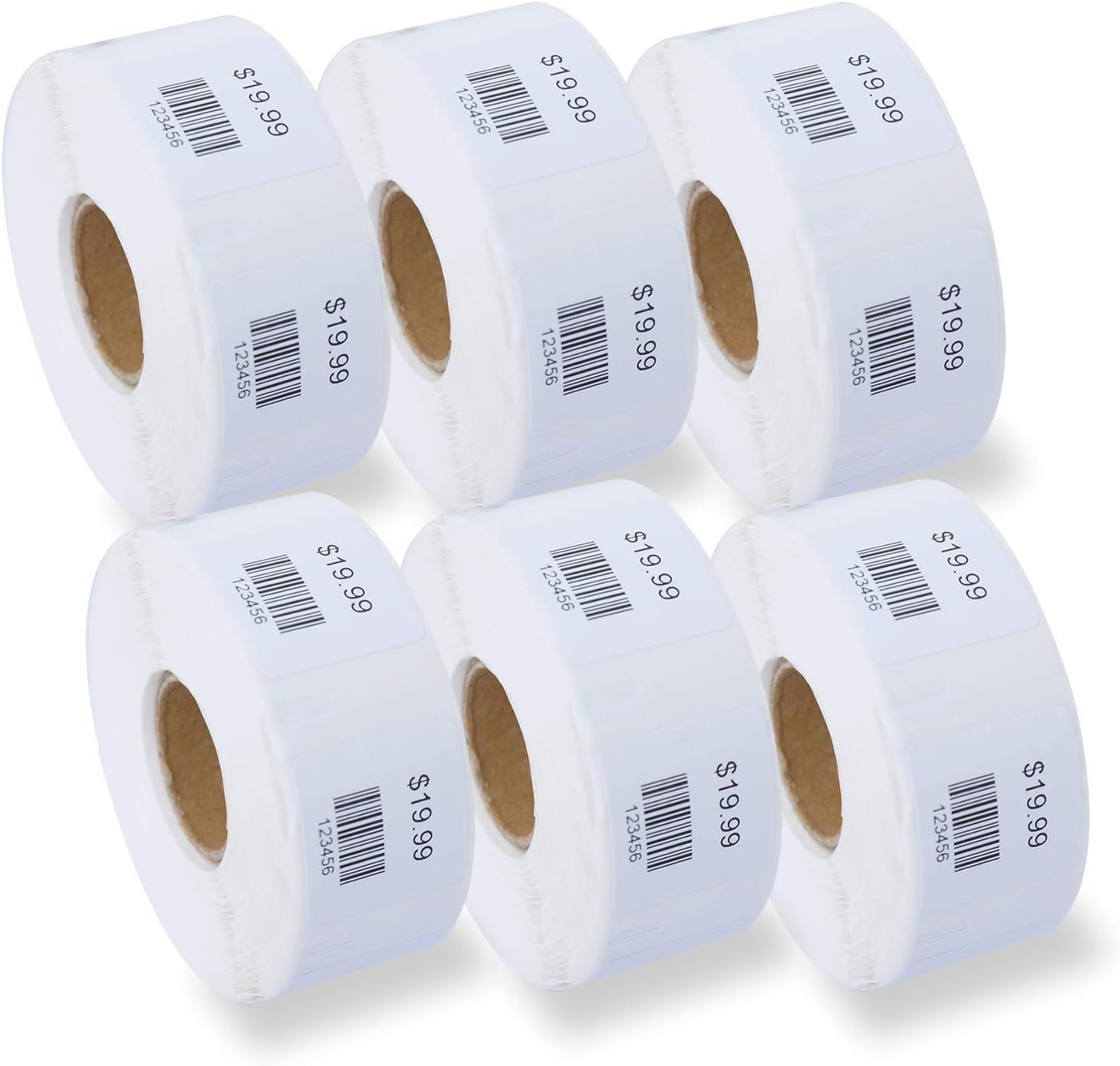 BETCKEY Compatible with Dymo S0929120, 25mm x 25mm, 6 Rolls x 750 Square Labels, Compatible for Dymo LabelWriter: 310 320 330 Turbo 400 Twin Turbo Duo 450 Twin Turbo Duo SE450