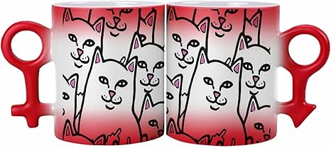 Amazon 面白い 猫 Cat カップル記号変色カップ 330ml アイデアマグカップ 円筒形陶磁器 コーヒーカップ ティーカップ セラミックカップ お湯入れると変色 贈り物 誕生日ギフト プレゼント カップ ソーサー オンライン通販