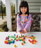 BMTOYS Threading Beads 70 pc Lacing Beads Montessori Toys Travel Bag view 6
