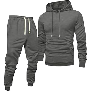 Shiketong Men's Fleece Tracksuit 2 Piece Set Casual Pullover Hoodie Pullover & Sweatpants Jogging Suits Fall Winter Apparel