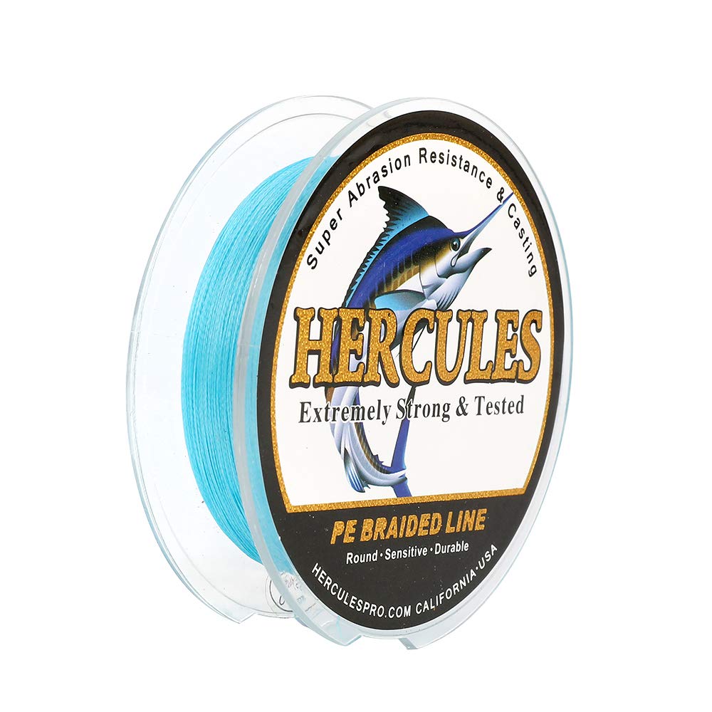 Hercules Super Strong 300M 328 Yards Braided Fishing Line 15 LB Test for Saltwater Freshwater PE Braid Fish Lines 4 Strands - Blue, 15LB (6.8KG), 0.16MM — image 1