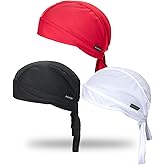Kninmdor Do Rags Cycling Caps Helmet Liner Doo Rag Motorcycle Bandana Hat Sweat Liner Skull Caps Dew Rags for Men and Women
