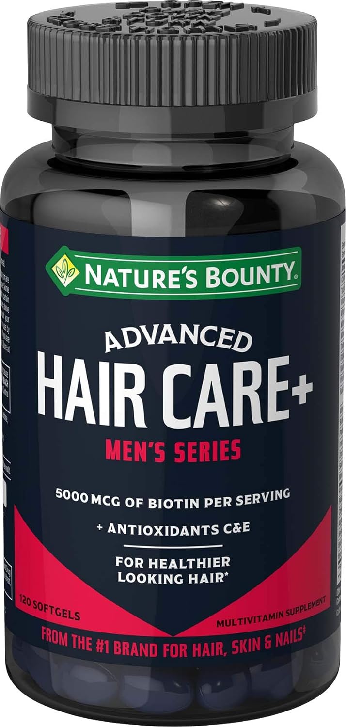 Amazon Com Nature S Bounty Biotin Advanced Men S Series Hair Care 120 Count Health Personal Care