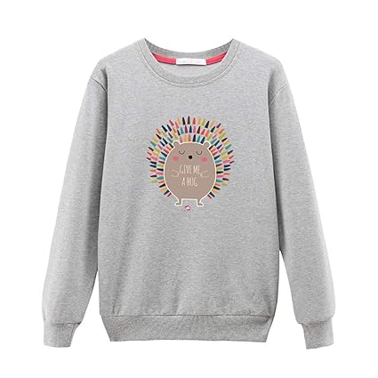 BeautyTop Frauen Rundhals Langarmshirts T-Shirt Damen O-Ausschnitt Drucken Sweatshirt Crewneck Pullover Casual und Lose Obert