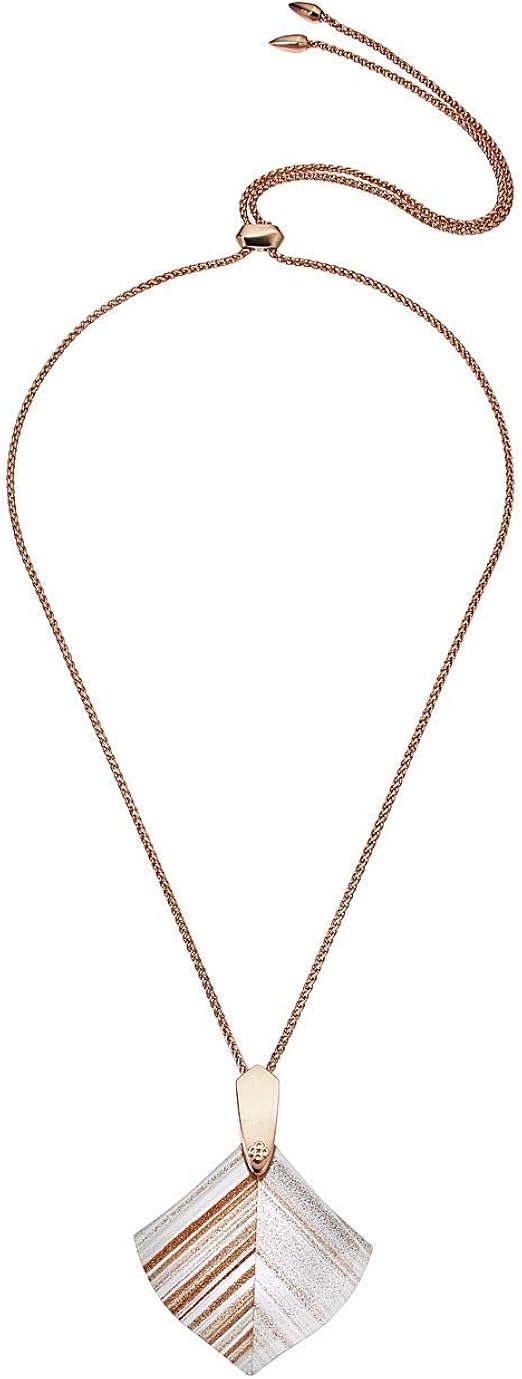 Amazon.com: Kendra Scott Aislinn Necklace Rose Gold/Gold Dusted Glass