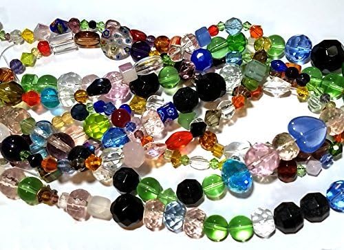 Glass Bead Strands in Bulk 800+ Bohemian Mixed Beads - 15 Inch Strands - Lampwork Millefiori Faceted Cats Eye (15 Strands)