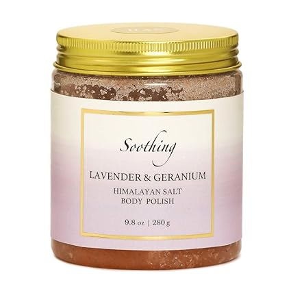 RAS Luxury Oils Soothing Lavender & Geranium Salt Body Polish Natural Moisturizer Body Scrub 280 Gms Jar