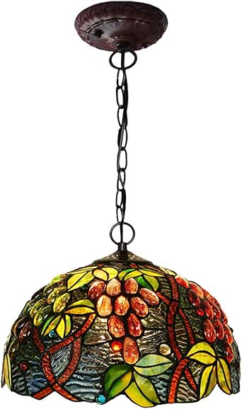 Tiffany Vidrio Manchado Del Estilo Lámpara Colgante, Techo Jardín