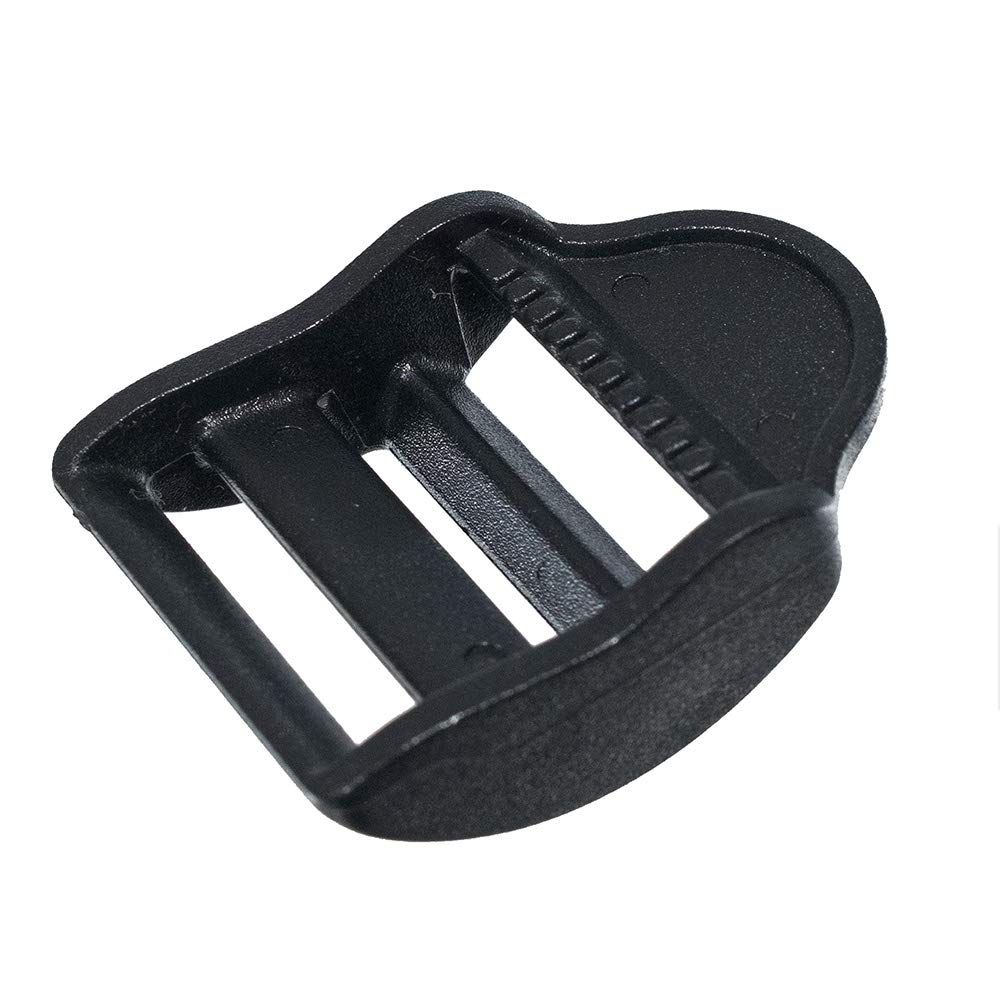 Paracord Planet 10 Pack Ladder Lock Slider – Plastic Buckle Sliders for Backpacks, Straps, Webbing – Black, 1-Inch (25 mm)