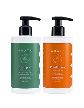 Arata Natural Damage Repair Duo For Men & Women With Hydrating Shampoo & Conditioner | All-Natural, Vegan & Cruelty-Free | Non-Toxic, Plant-Based Daily Damage Repair