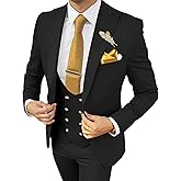 Wangyue Men's Suits 3 Piece Slim Fit Suits for Men Double Breasted Suit Men Business Wedding Prom Tuxedo Suit