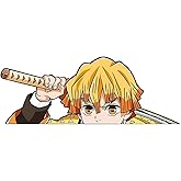 Demon Anime Characters Peeker Stickers for Cars Laptop Skateboard Wall Decor UV Resistant (Zenitsu)