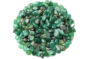 SEEKUP 1 Lb (460 g) Green Agate Stones Decorative Rocks Irregular Gemstone Natural Crystal Pebbles Crushed Quartz Pieces for Jewelry Making/Handwork Craft/Home Decoration