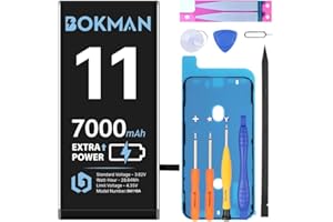 bokman for iPhone 11 Battery Replacement, High Capacity 7000mAh Li-ion Polymer Battery with All Tool Kits