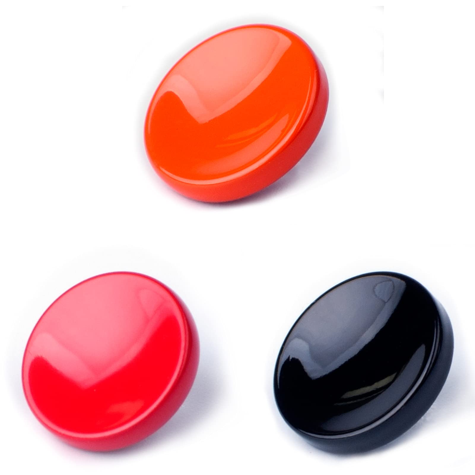 VKO Metal Soft Shutter Release Button,Delicate Camera Shutter Button Black Red Orange 11mm Concave Surface(3 Pack)