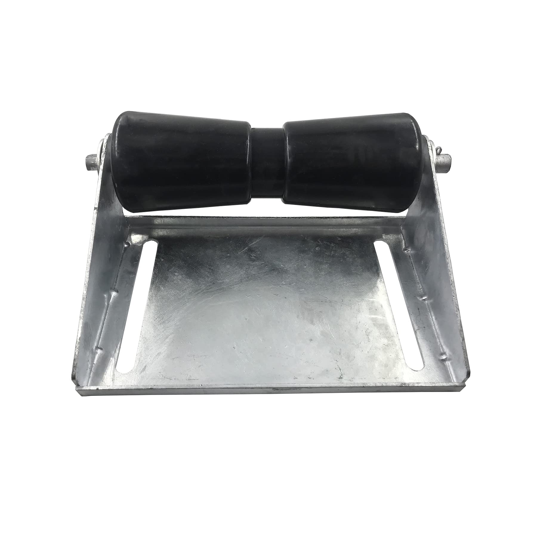 Photo 1 of 10 inch Boat Trailer Keel Roller with Bracket Assembly Kit Boat Trailer Roller Galvanized Steel Black Rubber
