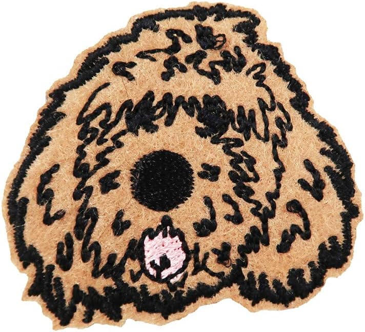 Mixed Media - Doodle Embroidered Iron On Patch (Golden)