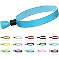 Comflora 100 Pcs Cloth Wristband - Lightweight Disposable Wristbands for Concerts and Parties (Water Blue)