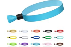 Comflora 100 Pcs Cloth Wristband - Lightweight Disposable Wristbands for Concerts and Parties (Water Blue)