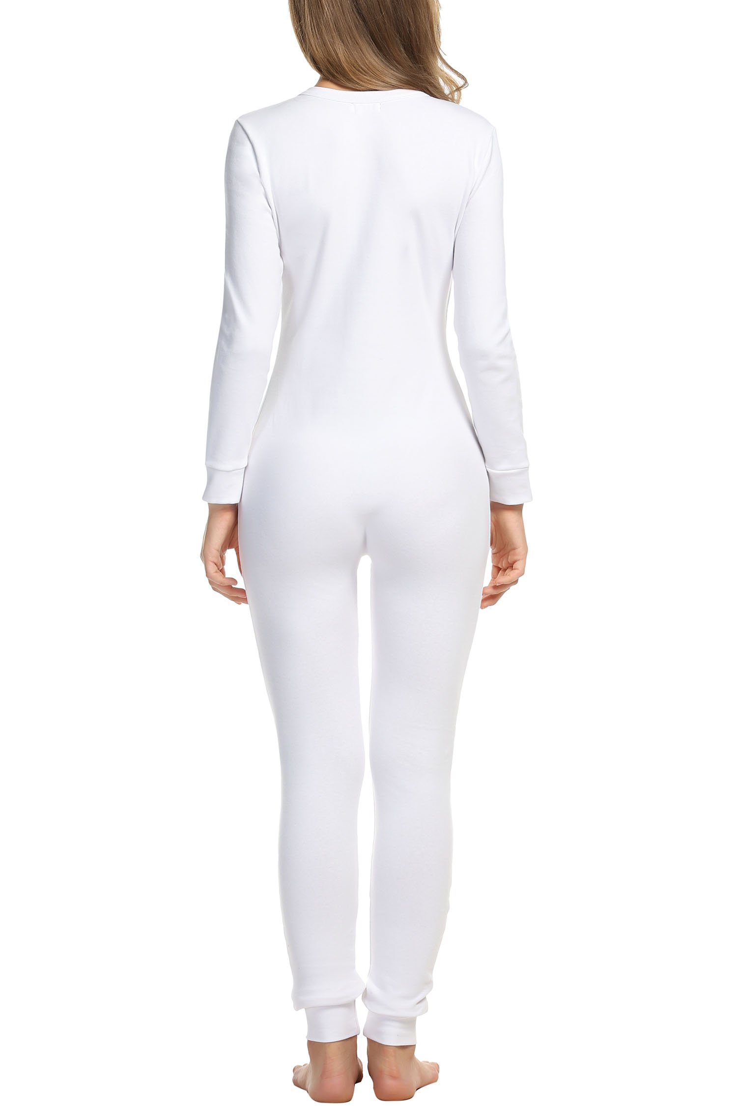 Womens One Piece Pajama Union Suit Thermal Underwear Set Sleepwear