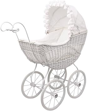 legler grey wicker dolls pram