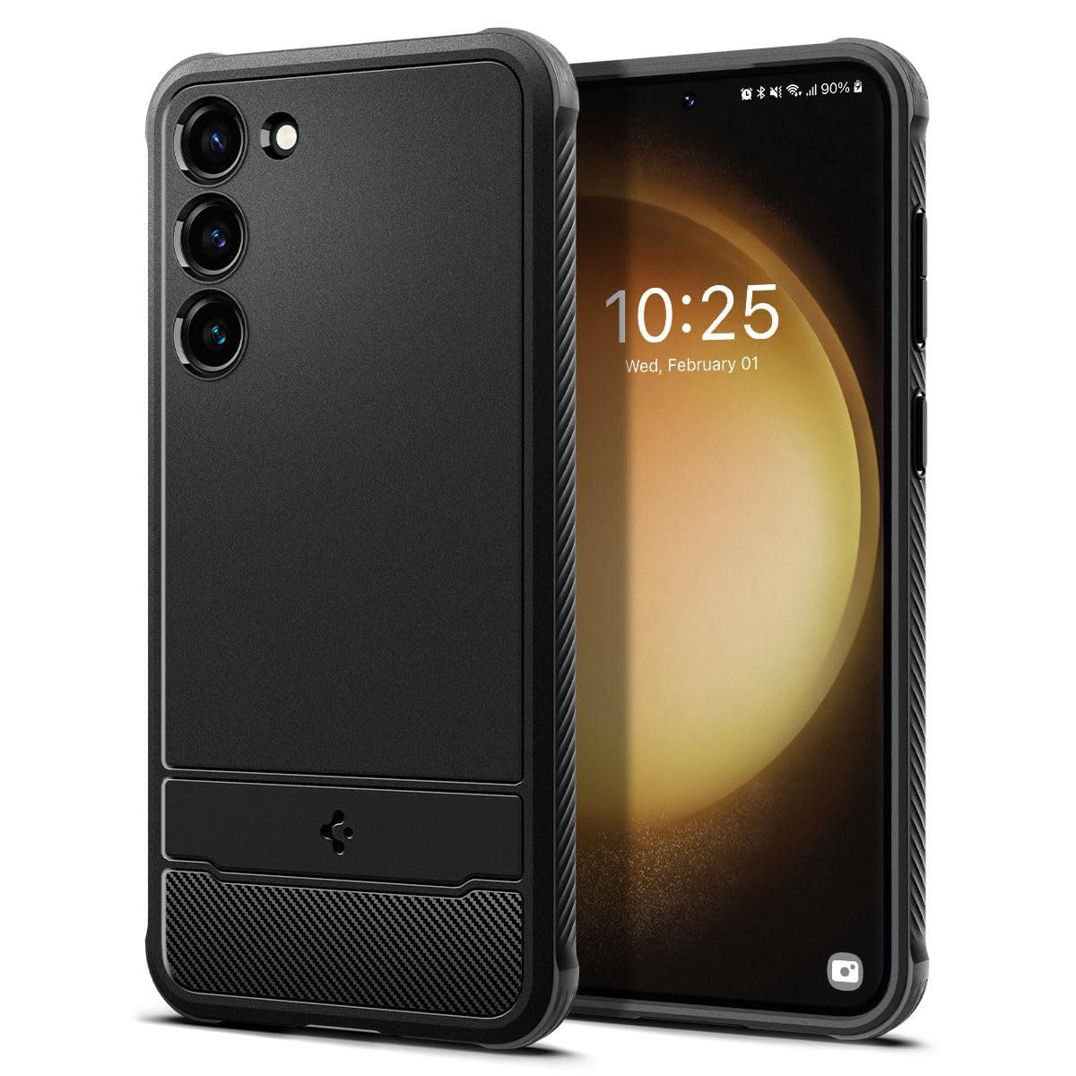 Spigen Rugged Armor diseñado para el estuche Galaxy S23 (2023) [Protección de grado militar] - Negro mate