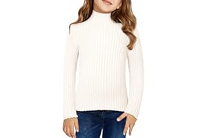DOKOTOO KIDS Girls Turtleneck Sweater Kids Casual Long Sleeve Knitted Slim Fit Pullover Tops 7-15 Years