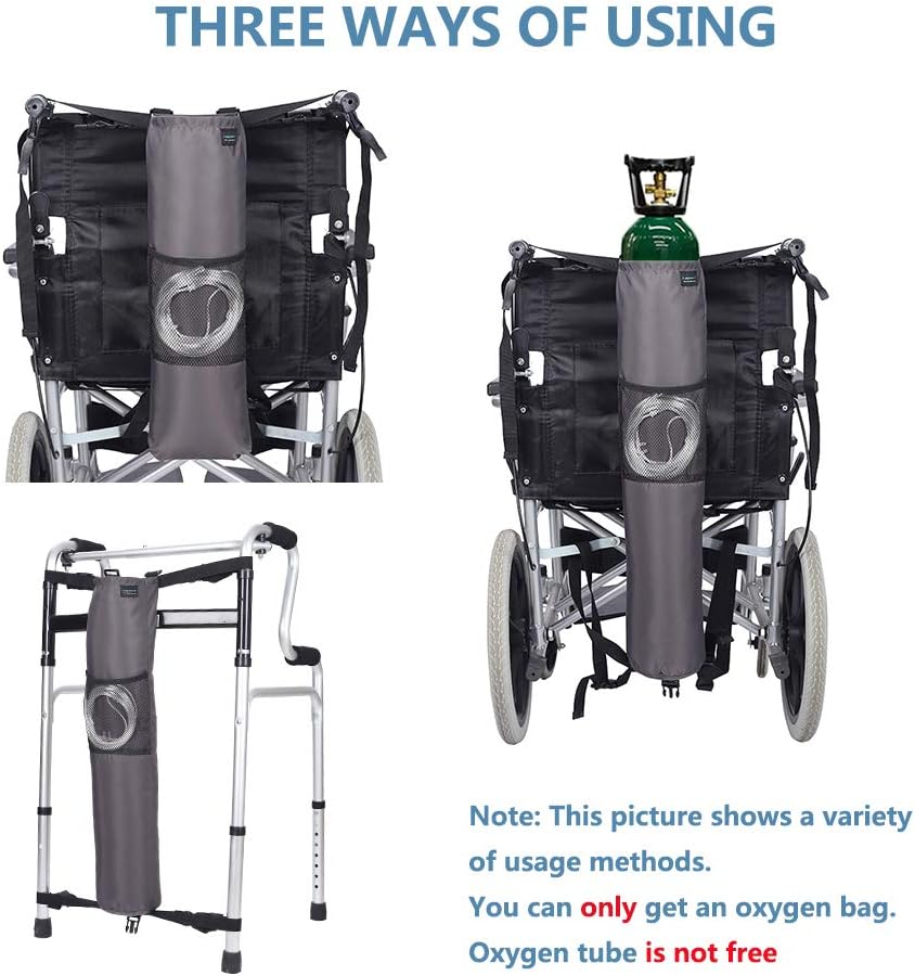 Oxygen Bag Backpack Holder Wheelchair Walker Portable Oxygen Tank Carrier"D" and"E" Cylinders Bottle for Medical, Home, Hospital (Gray): Health & Personal Care