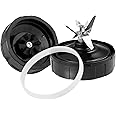 Replacement Parts for Ninja Blender 7 Fins Bottom Blade and 1 Gasket Rubber for Nutri Ninja Auto iQ BL482-30 BL492 BL642-30 NN102 BL687CO-30 BL2013 (Blade Updated)
