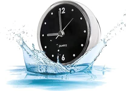 Reloj de Baño con Ventosa Reloj de Pared Impermeable Reloj para Baño