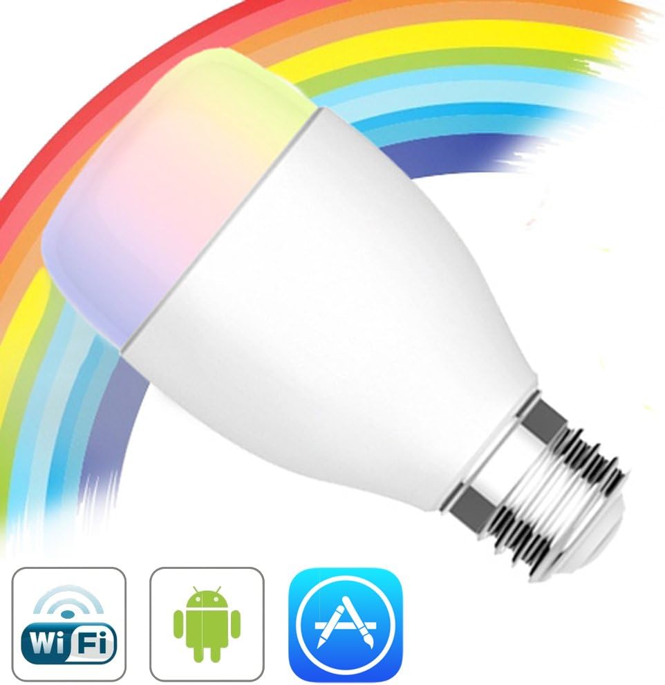 Smart Light Bulb, WiFi Smart LED Light Bulb Night Light Smart Phone Remote Control Dimmable Multicolored Color Changing Lightbulbs Timer Mood Light Party Lights Romantic Dinner Decorative Bulbs 6 W