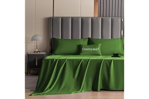 Whitney Home Textile Queen Size Sheet Set - Rayon Derived from Bamboo, Luxury Cooling Bed Sheets, 16" Extra Deep Pocket, Soft & Breathable Hotel Bedding Sheets and Pillowcases Sets
