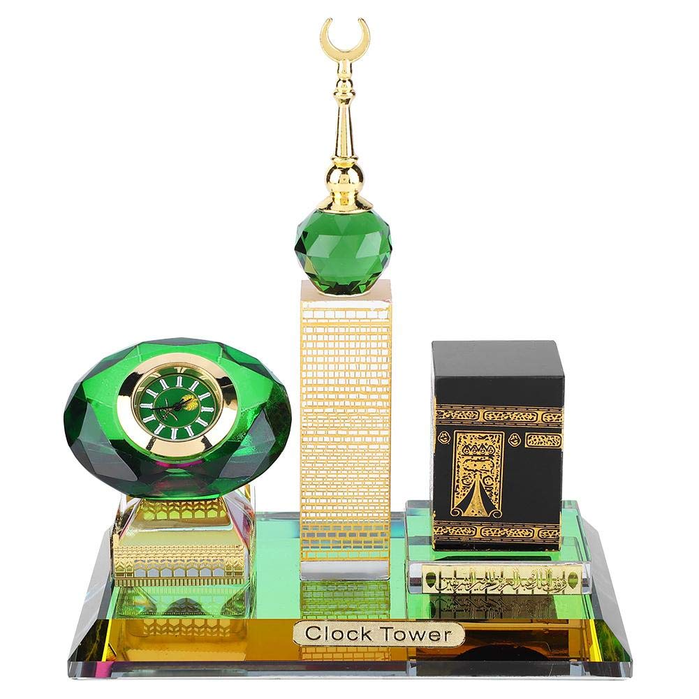 Pssopp Muslim Crafts Model Muslim Kaaba Clock Tower Model Islamic Table Clock Islamic Architecture Handicrafts Souvenirs Home Desktop Decor
