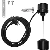 FLUENTPOWER Vertical Float Switch 10-ft Cord with Piggyback Plug, AC 120V | Universal Mechanical Replacement, IP68, Max 10 Amps, for Submersible Sump Pump, Sewage/Effluent Pump and Sump Basin
