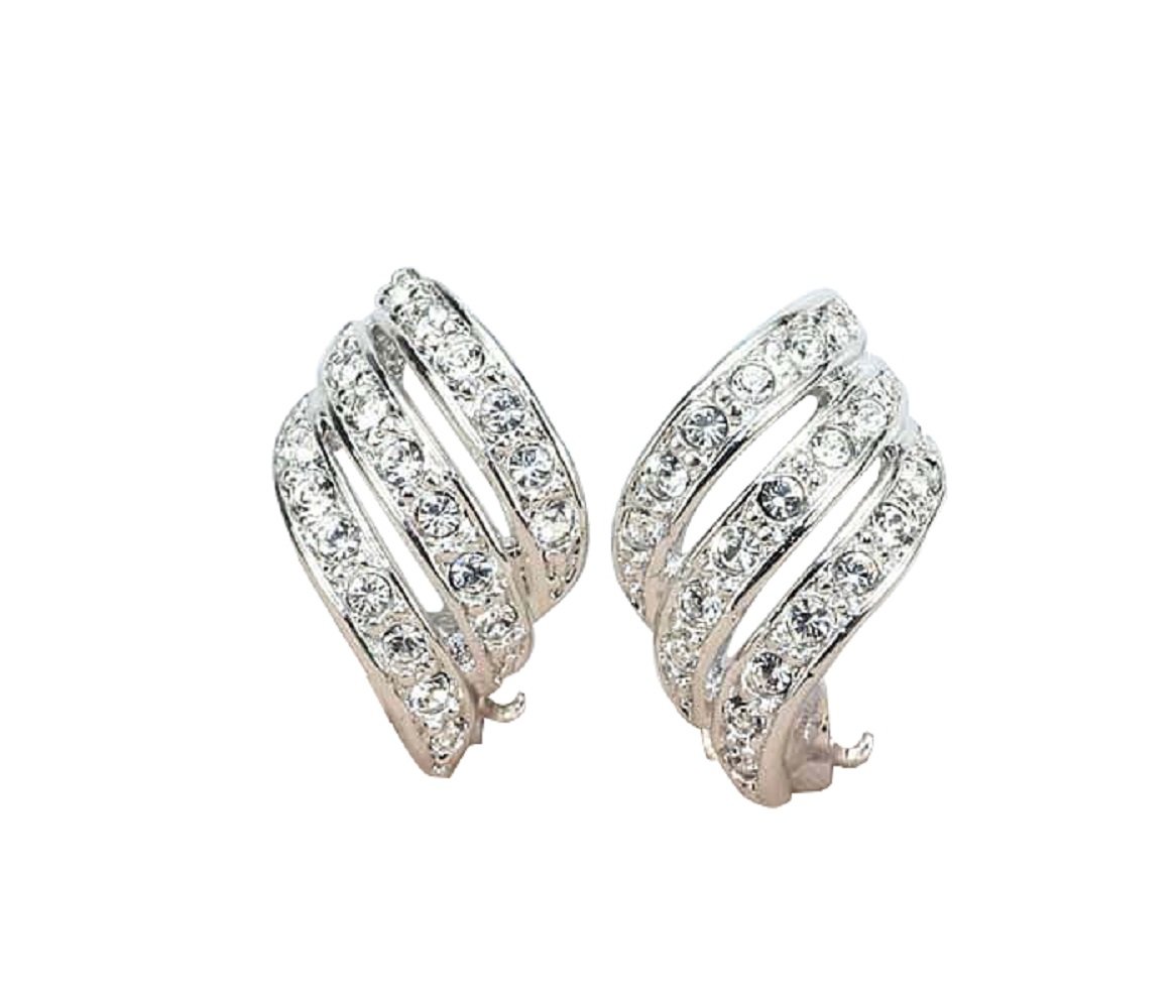 Clip on Earrings Women “Angel wings”, Earrings for Women with Cubic Zorconia, Gift for Women/Mother/Girlfriend