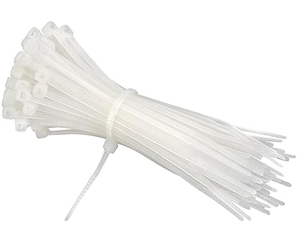 intervisio Kabelbinder 200mm x 2,5mm, Nylon, Universalbinder, weiß - natural - neutral, 100 Stück Binders