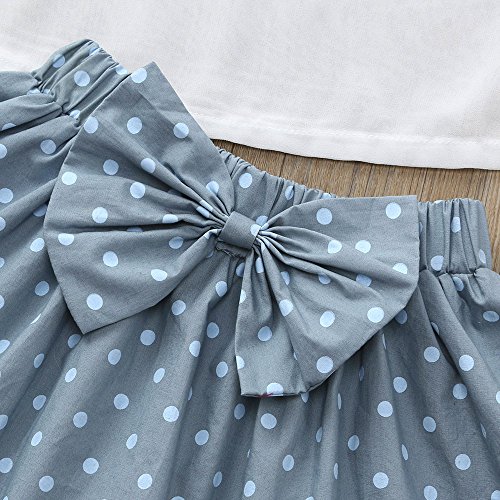 LIKESIDE 2Pcs Infant Baby Girls Kids Lace Tops Vest+Dot Skirt Outfits Set Clothes - Thumbnail 3