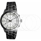 HARFINGTON 5pcs Watch Glass Screen Protectors 37mm 9H High-Alumina Tempered Glass Anti-Scratch Waterproof HD Round Smart Watch Dial Crystal Face Protective Film