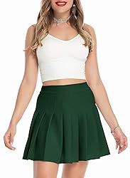 Timormode Women’s Pleated Skirt Mini Skater Basic