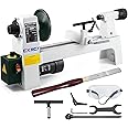 CXRCY Wood Lathe, 8" x 12" Mini Benchtop Wood Lathe Machine 1/3 HP Infinitely Variable Speed 750-3200 RPM with 2 Tool Rests, Lathe Chisel, Goggle for Woodworking, Woodturning