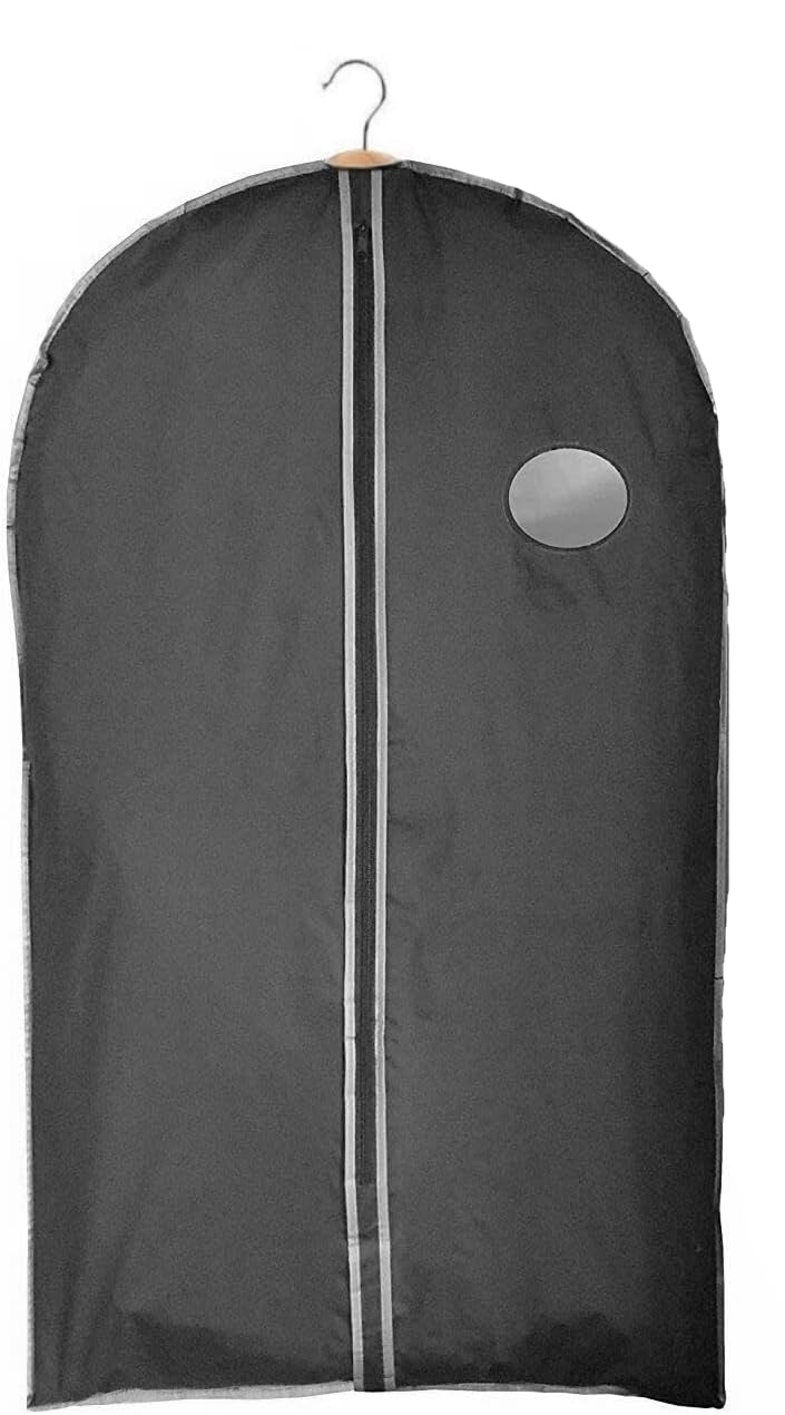 Short Garment Bag, Black Dress Cover, 60cm x 100cm, Clothing Storage Bags, Travel, Weddings, Suits, Dresses, Water Resistant Protective Cover, Garment Suit Cases