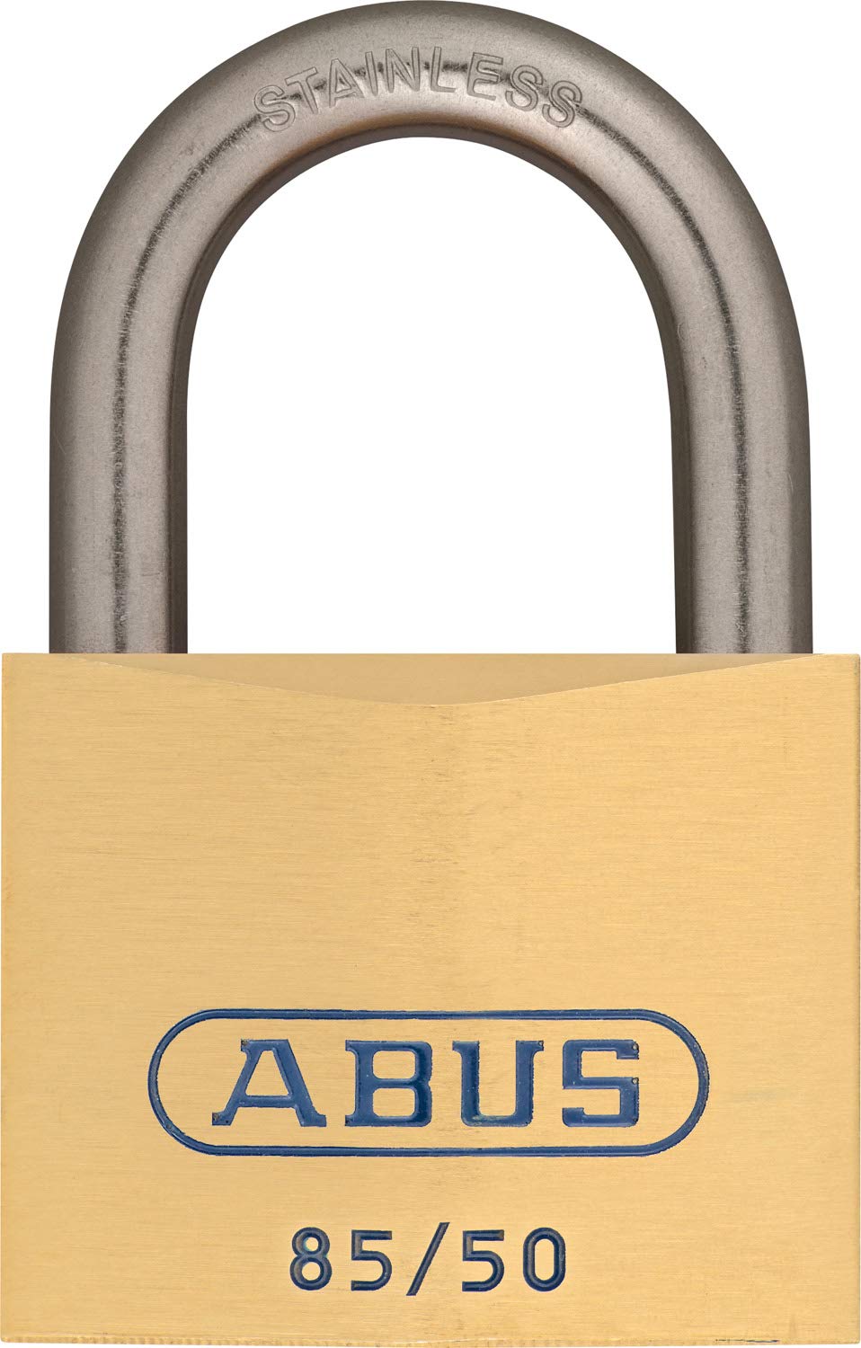 ABUS Brass Padlock 85IB/50 - Weatherproof - for sea and Harbour Areas - Brass Lock Body - Stainless Steel Shackle - Security Level 7