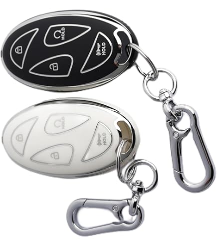 Ontto Funda Para Llavero Compatible Con Hyundai Tucson 2026 2025 2024, Carcasa De Llavero De Metal Con Marco De Cuero Para Ioniq Grandeur GN7 Kona Elantra Azera Sonata Santa Fe Santa Cruz